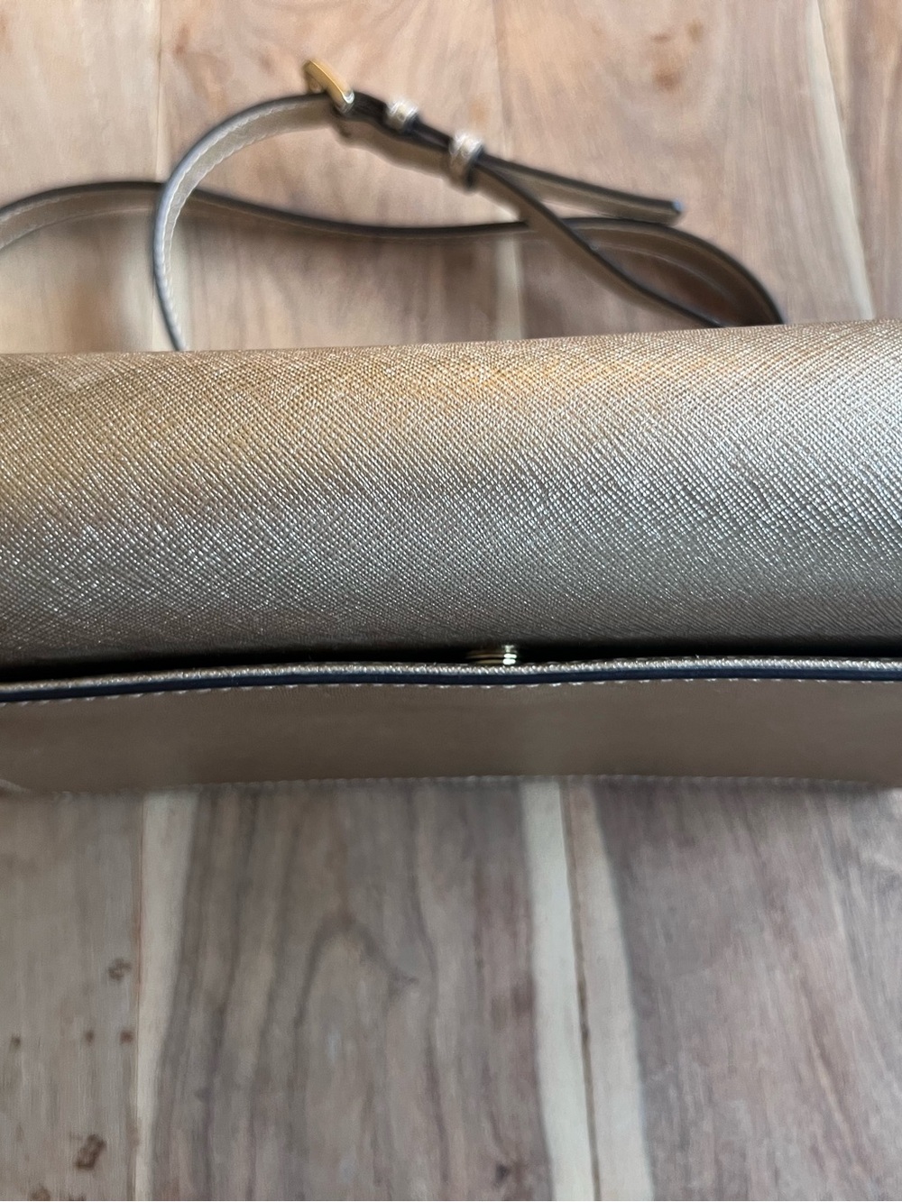 Michael Kors Metallic Gold Leather Double-Compartment Crossbody - Picture 9 of 16